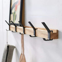 Davy | Armoire murale avec crochets mobiles – design scandinave en bois et métal
