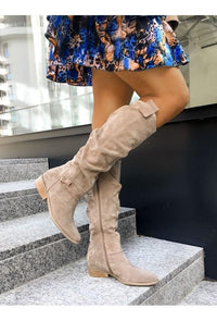 Bottes d'hiver en suède douillettes pour femme