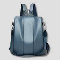 Davy | Sac à dos en cuir anti-vol pour femme avec fermetures éclair dissimulées