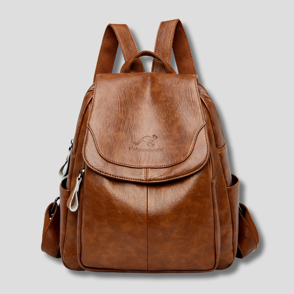 Davy | Women's Anti-Theft Leather Backpack with Embossed Design