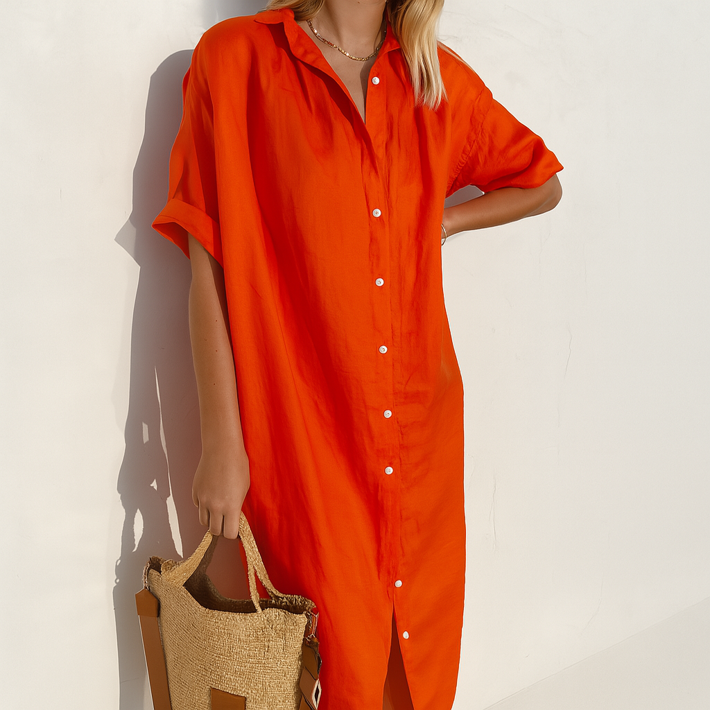 Davy | Women's Button-Down Midi Shirt Dress