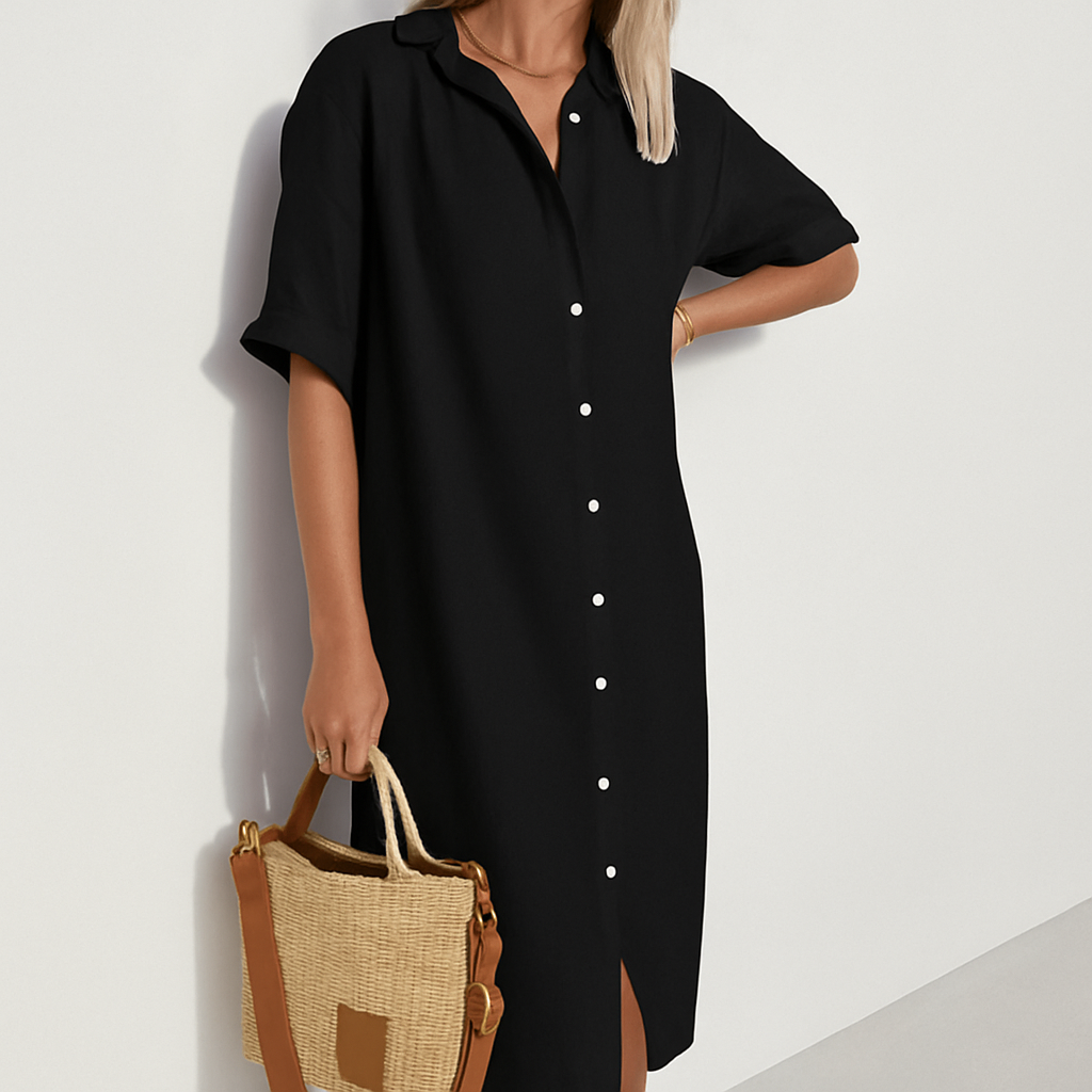 Davy | Women's Button-Front Midi Shirt Dress
