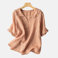 Chemise vintage pour femme avec col poupée et boutons