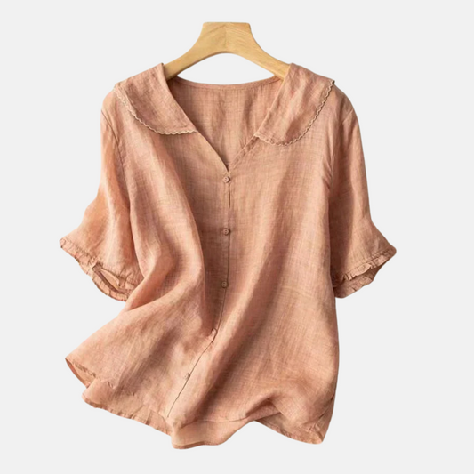 Davy | Women's Button-Front Shirt with Doll Collar