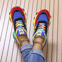 Zapatillas Casuales Vibrantes con Cordones para Mujer