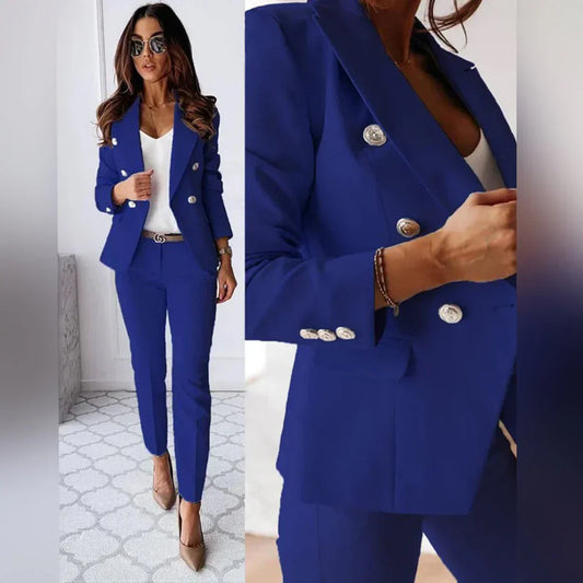 Davy | Women's Double-Breasted Blazer Pant Suit