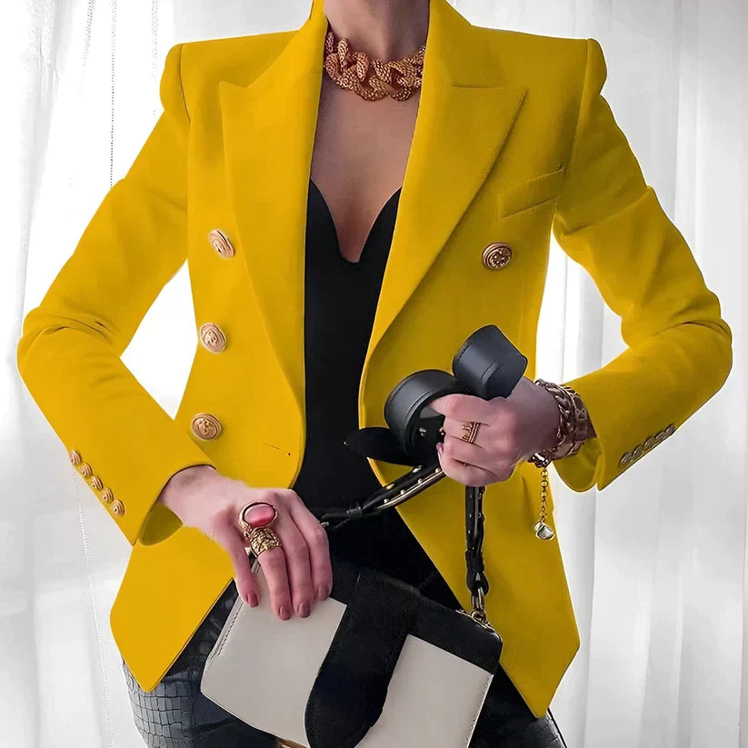 Davy | Women's Double-Breasted Blazer with Gold Buttons