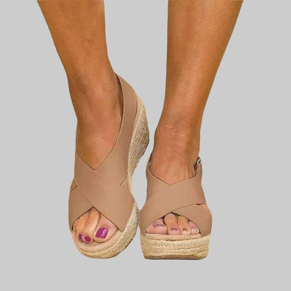 Davy | Women's Espadrille Wedge Sandals with Crisscross Straps