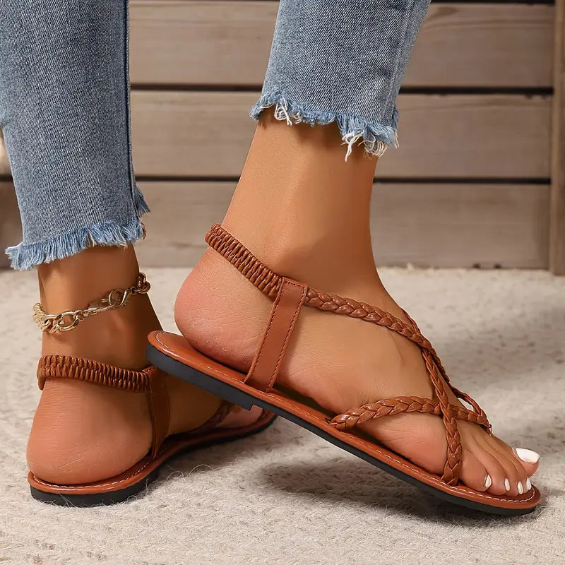 Davy | Women's Flat Sandals With Braided Straps