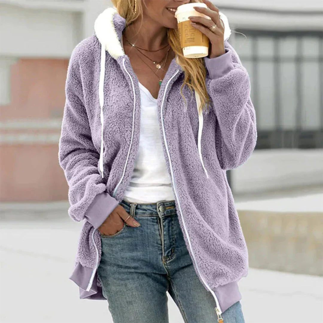 Davy | Women's Fleece Zip-Up Hoodie with Drawstring Hood