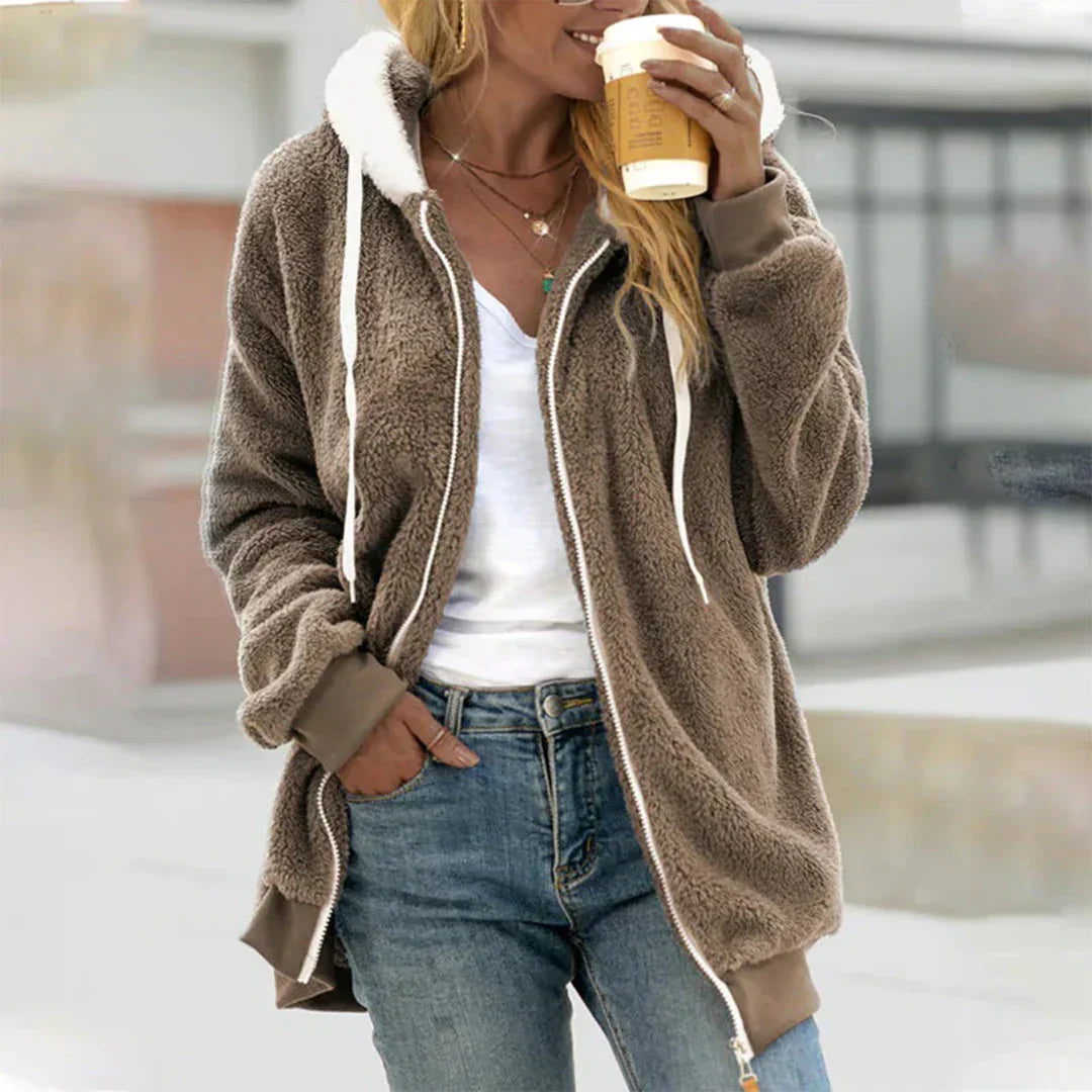 Davy | Women's Fleece Zip-Up Hoodie with Drawstring Hood