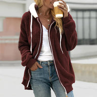 Women's Plush Fleece Zip-Up Hoodie