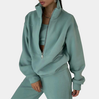 Ensemble sweat à demi-fermeture éclair et jogger confortable pour femme