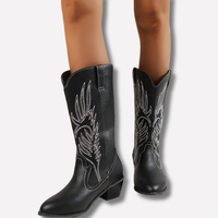 Botas western altas bordadas para mujer