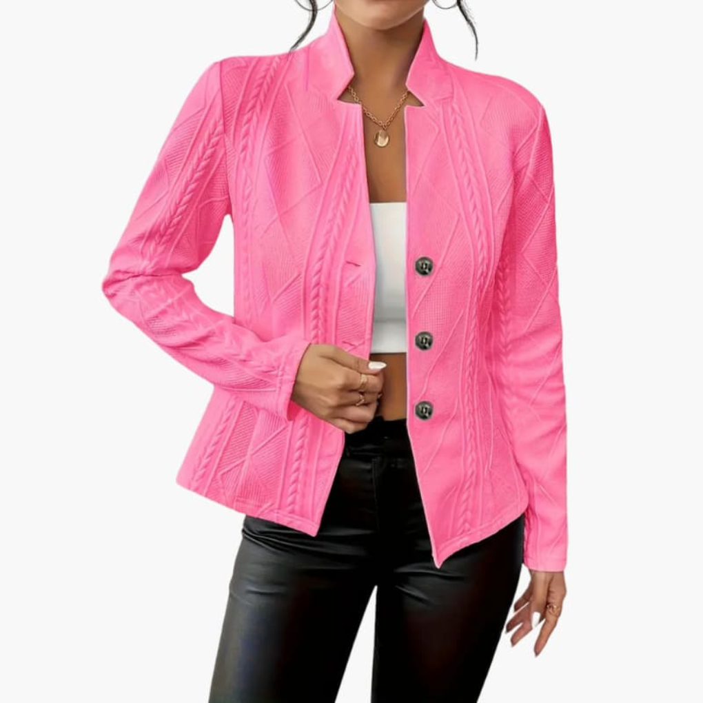Davy | Women's Knit Blazer with Cable Knit Texture