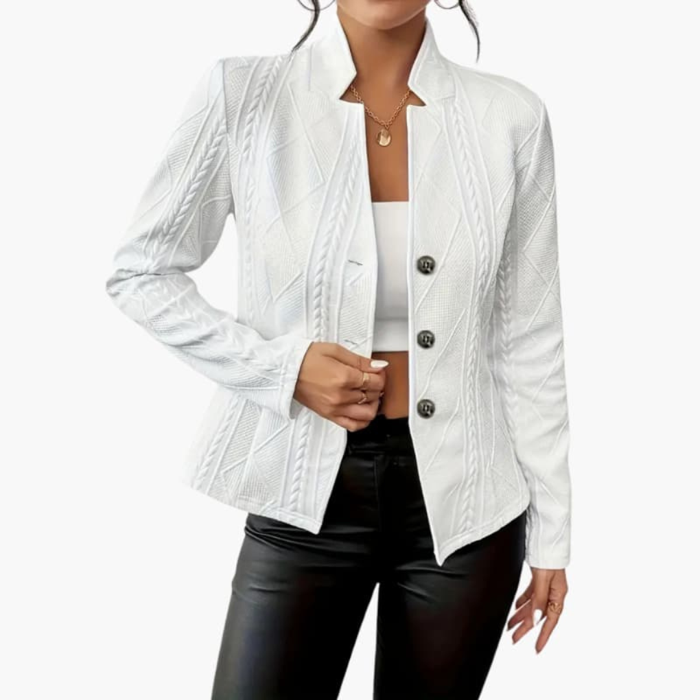 Davy | Women's Knit Blazer with Cable Knit Texture