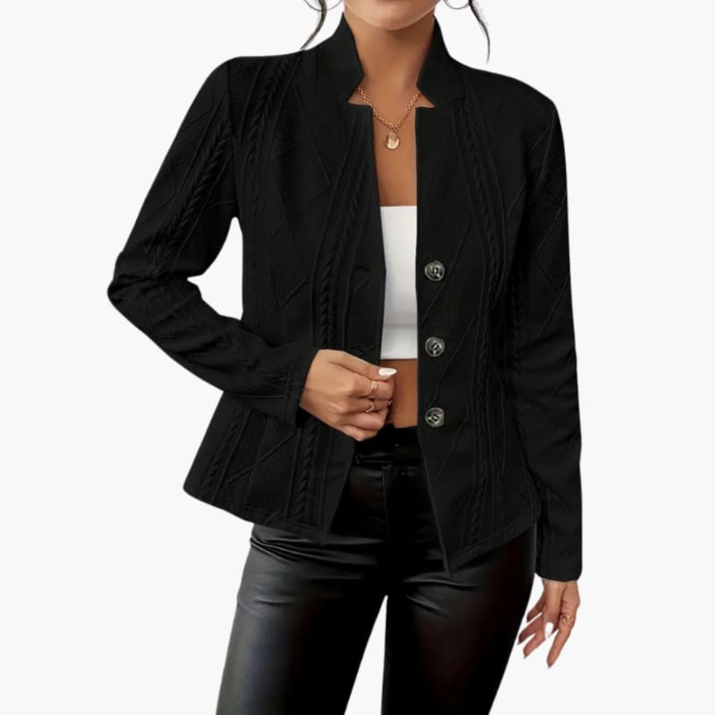 Davy | Women's Knit Blazer with Cable Knit Texture