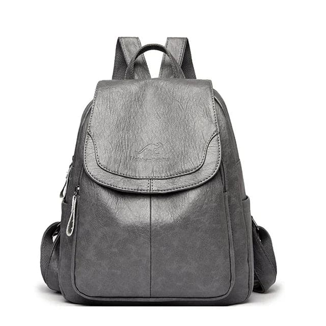Davy | Women's Leather Backpack with Flap Top