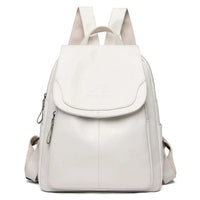 Davy | Women's Leather Backpack with Flap Top
