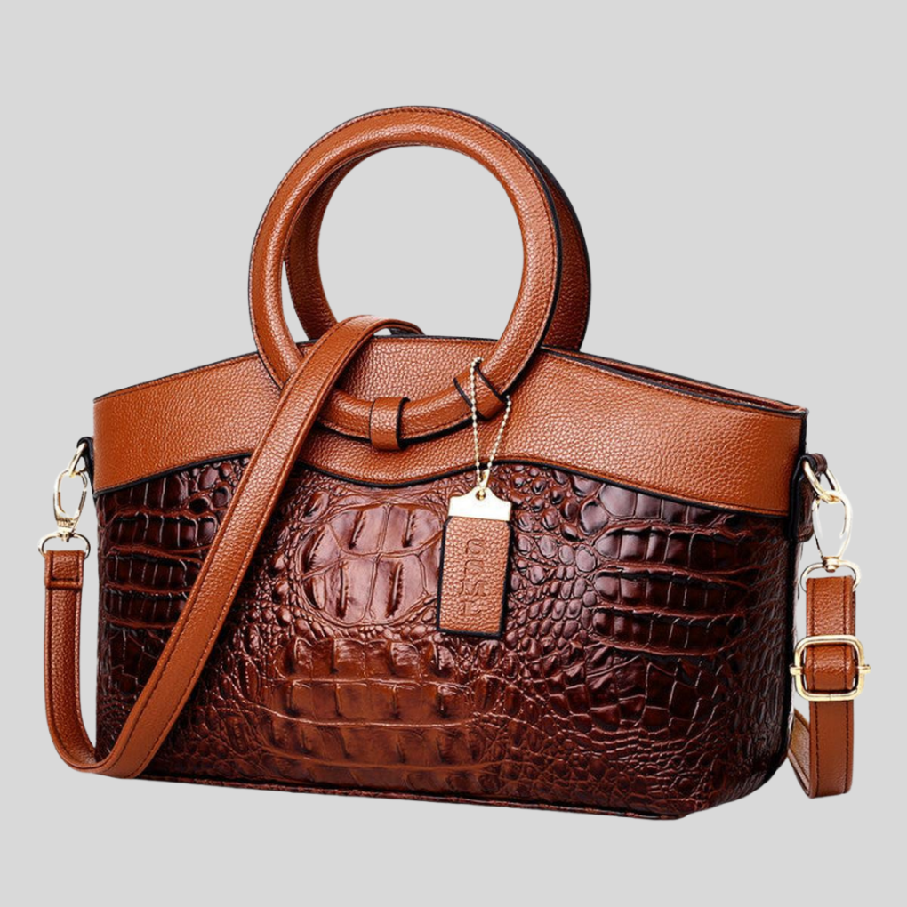 Davy | Women's Leather Bag with Crocodile Embossing