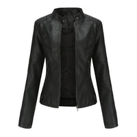 Veste en cuir luxueuse avec col Mao