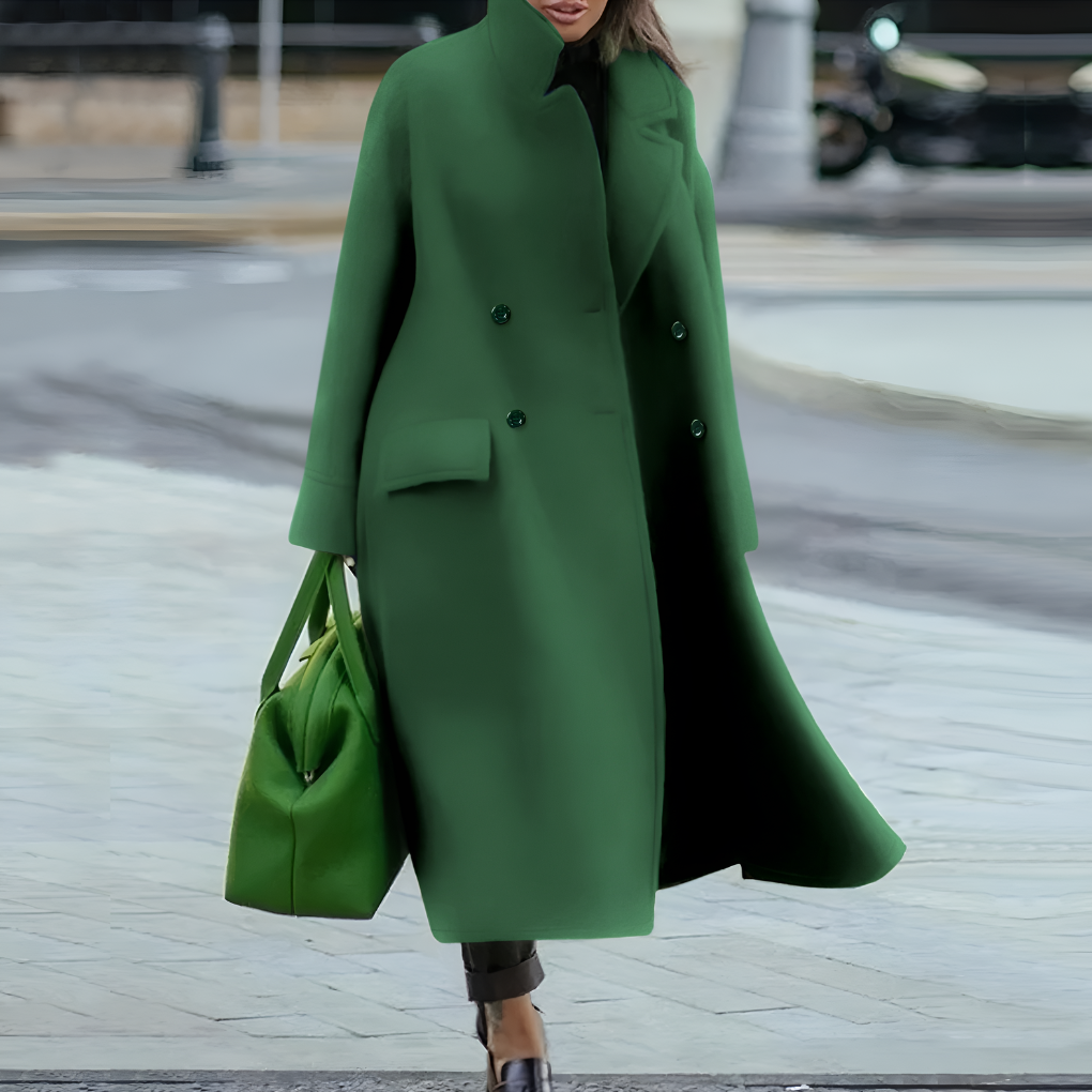 Davy | Women's Long Buttoned Trench Coat