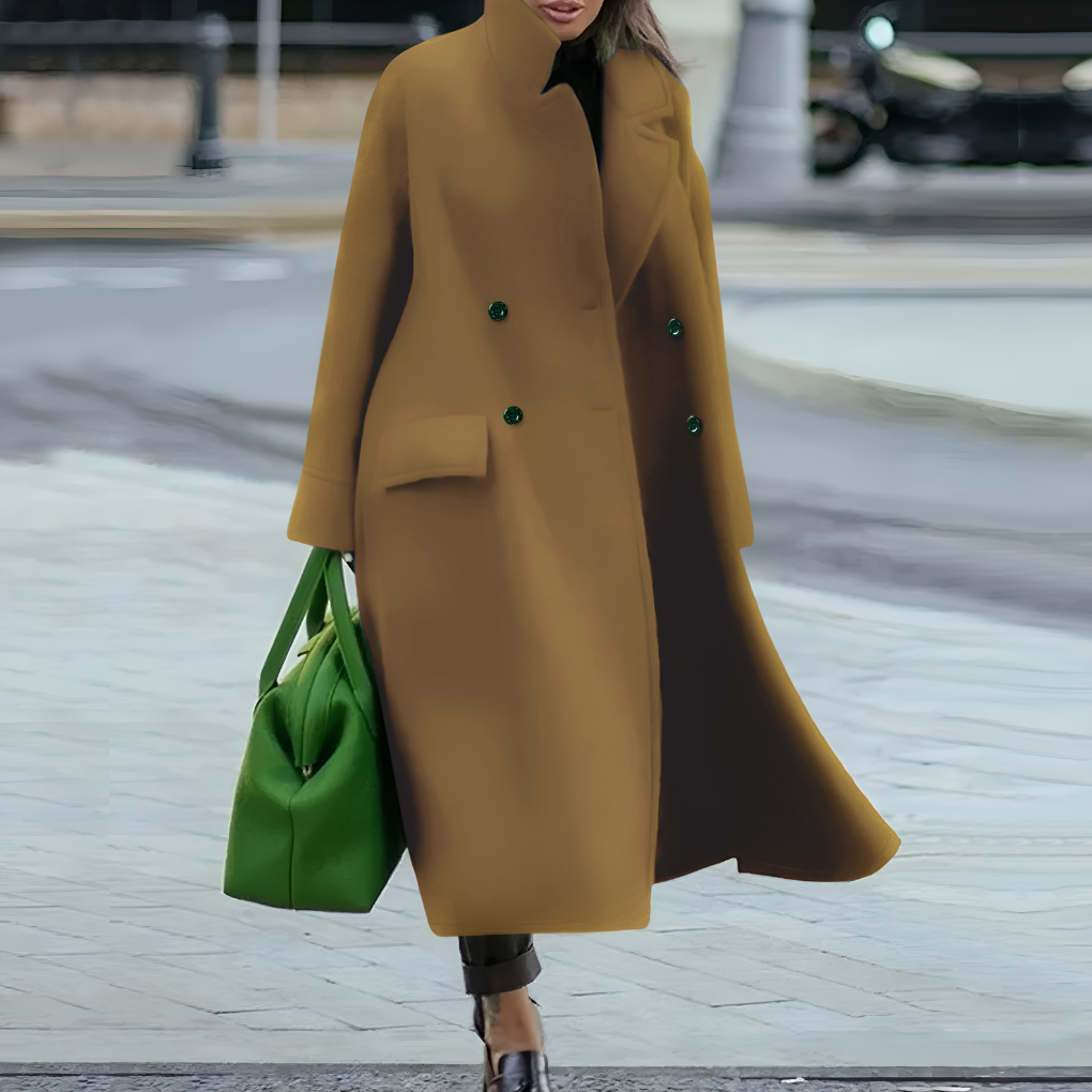Davy | Women's Long Buttoned Trench Coat