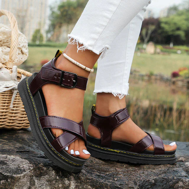 Davy | Women's Platform Sandals - Strappy Chunky Sole