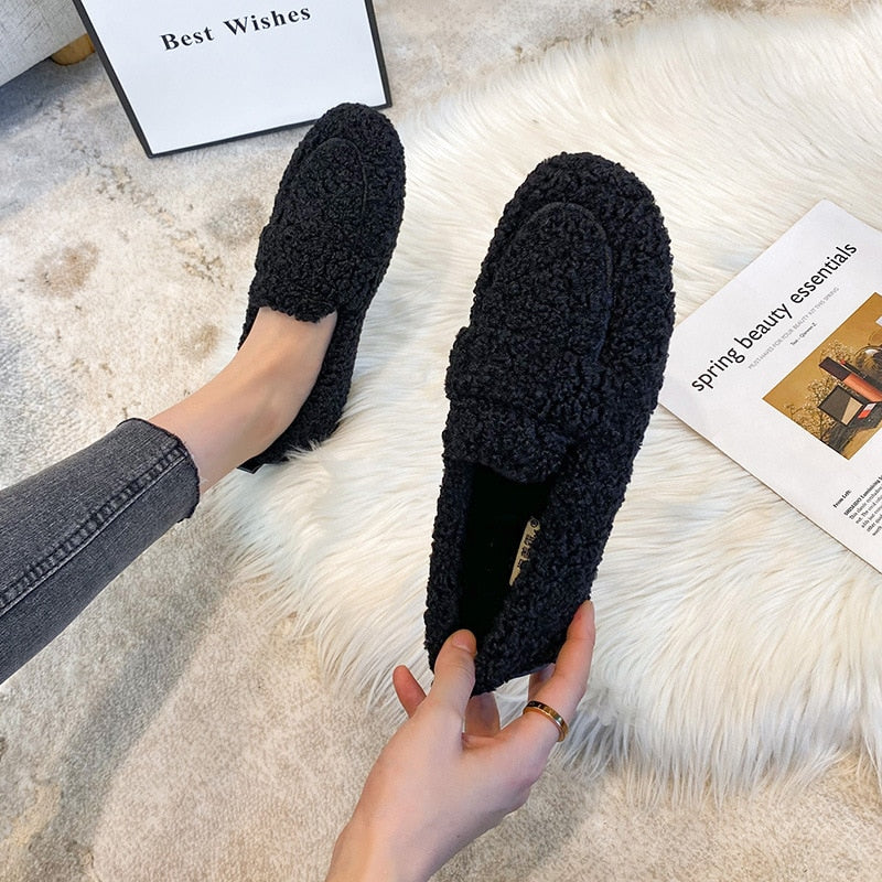 Davy | Women's Plush Loafers Cozy Slip-Ons