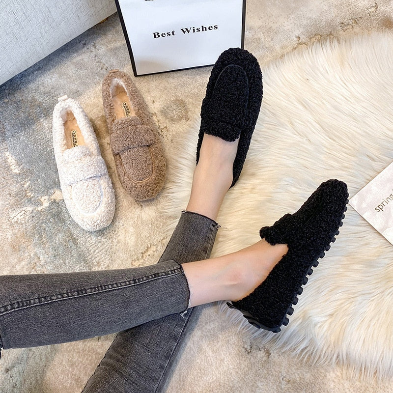 Davy | Women's Plush Loafers Cozy Slip-Ons