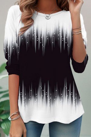 Davy | Women's Printed Crew Neck Shirt with Three-Quarter Sleeves