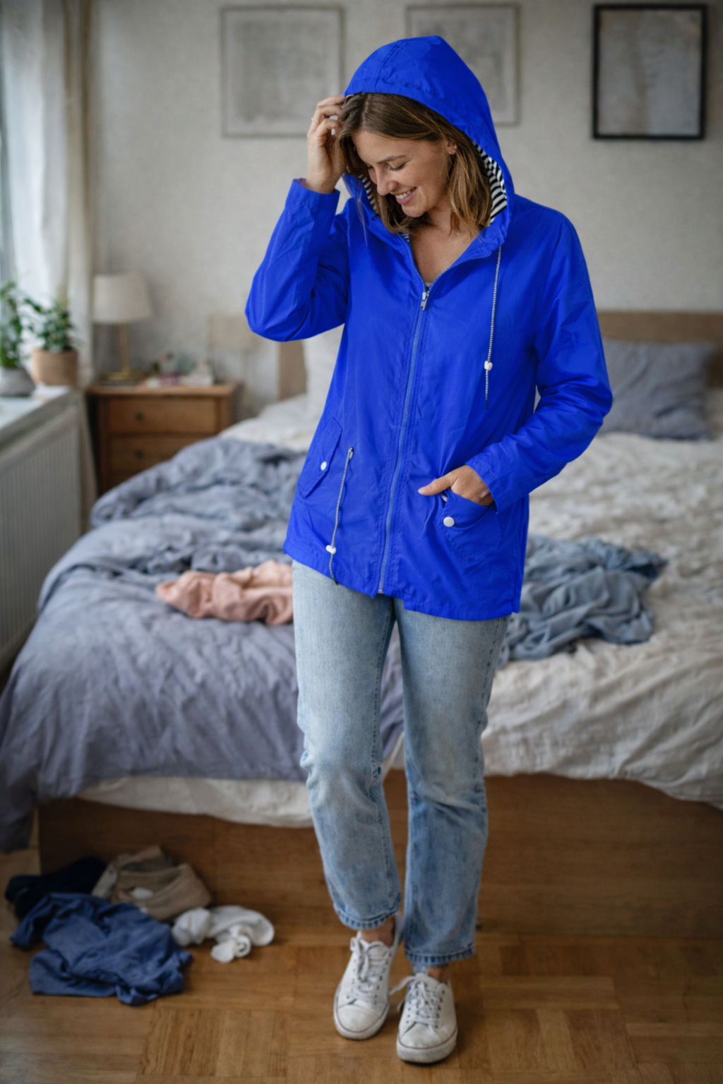 Davy Women's Rain Jacket Lightweight with Hood
