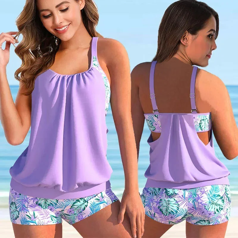 Davy | Women's Tankini Set with Boyshorts and Floral Print