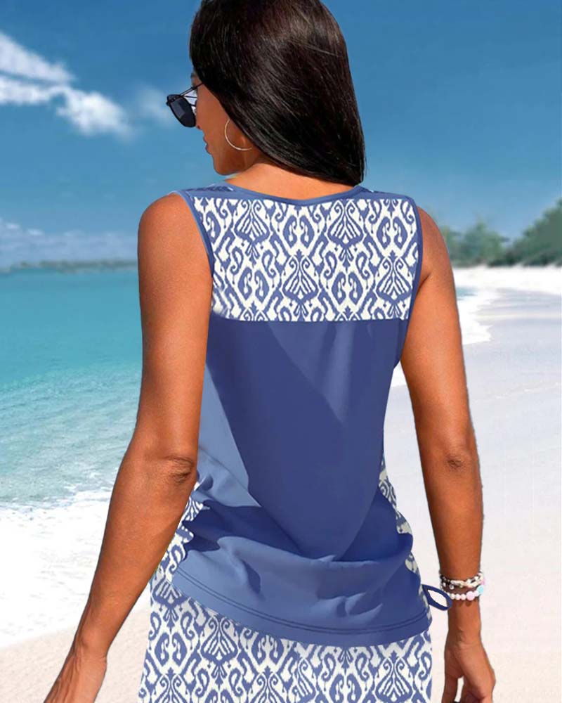 Davy | Women's Tankini Swimsuit with Cross Neck