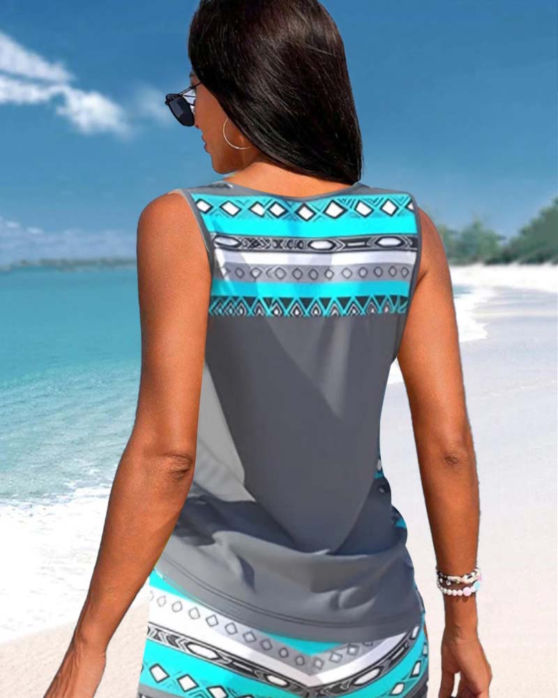 Davy | Women's Tankini Swimsuit with Cross Neck
