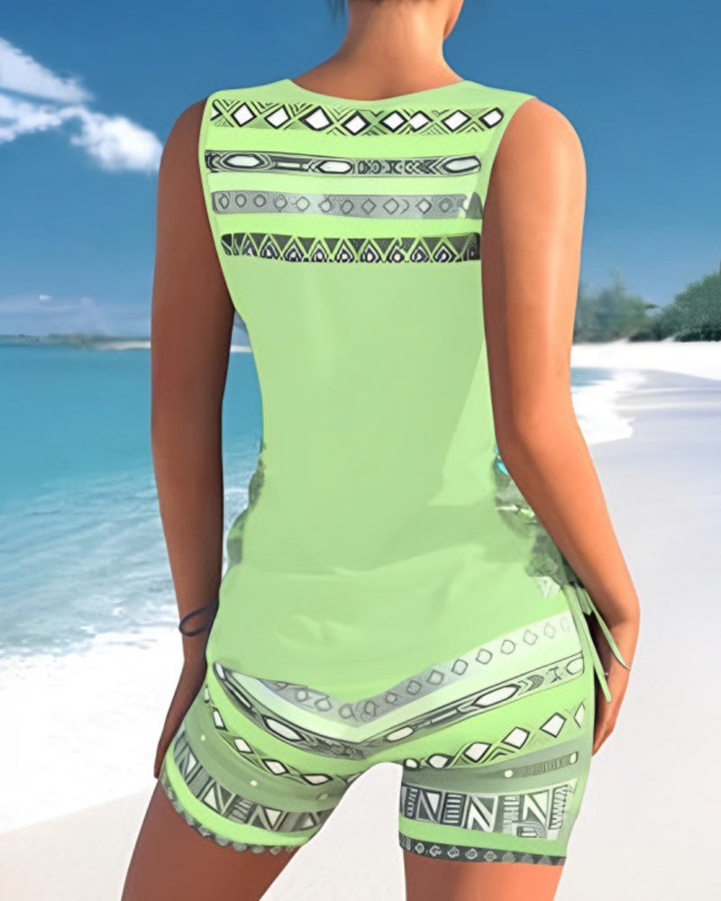 Davy | Women's Tankini Swimsuit with Cross Neck