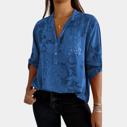 Davy | Women's Textured Button-Up Blouse