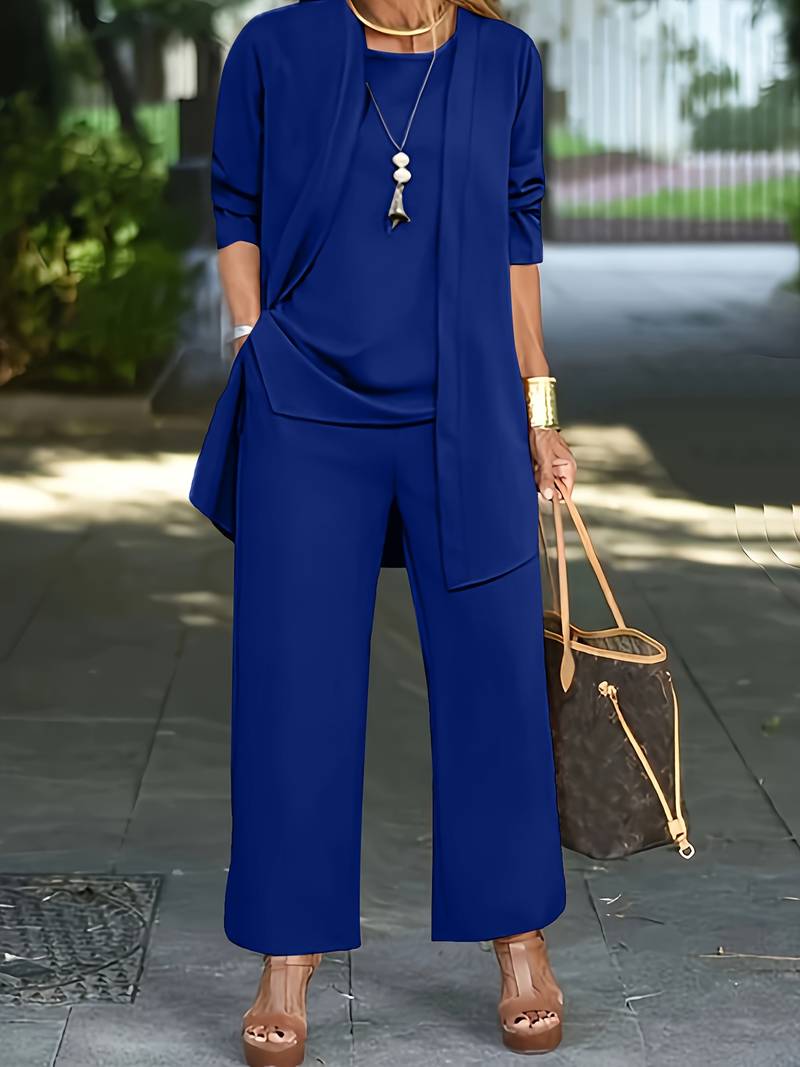Davy | Women's Three-Piece Palazzo Pant Set with Vest
