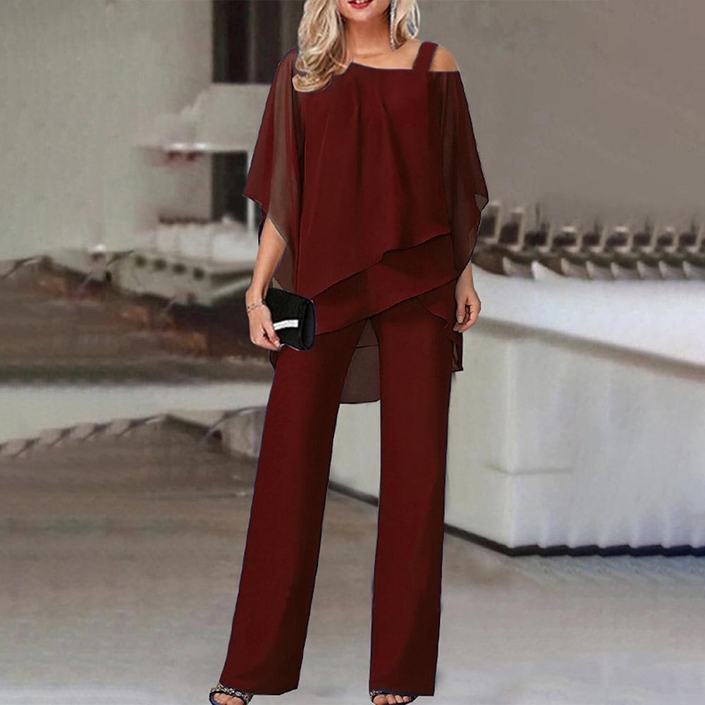 Davy Women's Two-Piece Set | Elegant Jumpsuit with Cold Shoulder Blouse