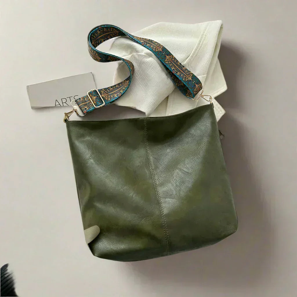 Davy | Women's Vintage Leather Shoulder Bag with Boho Strap