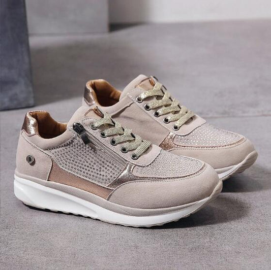 Davy | Women's Wedge Sneakers with Side Zipper