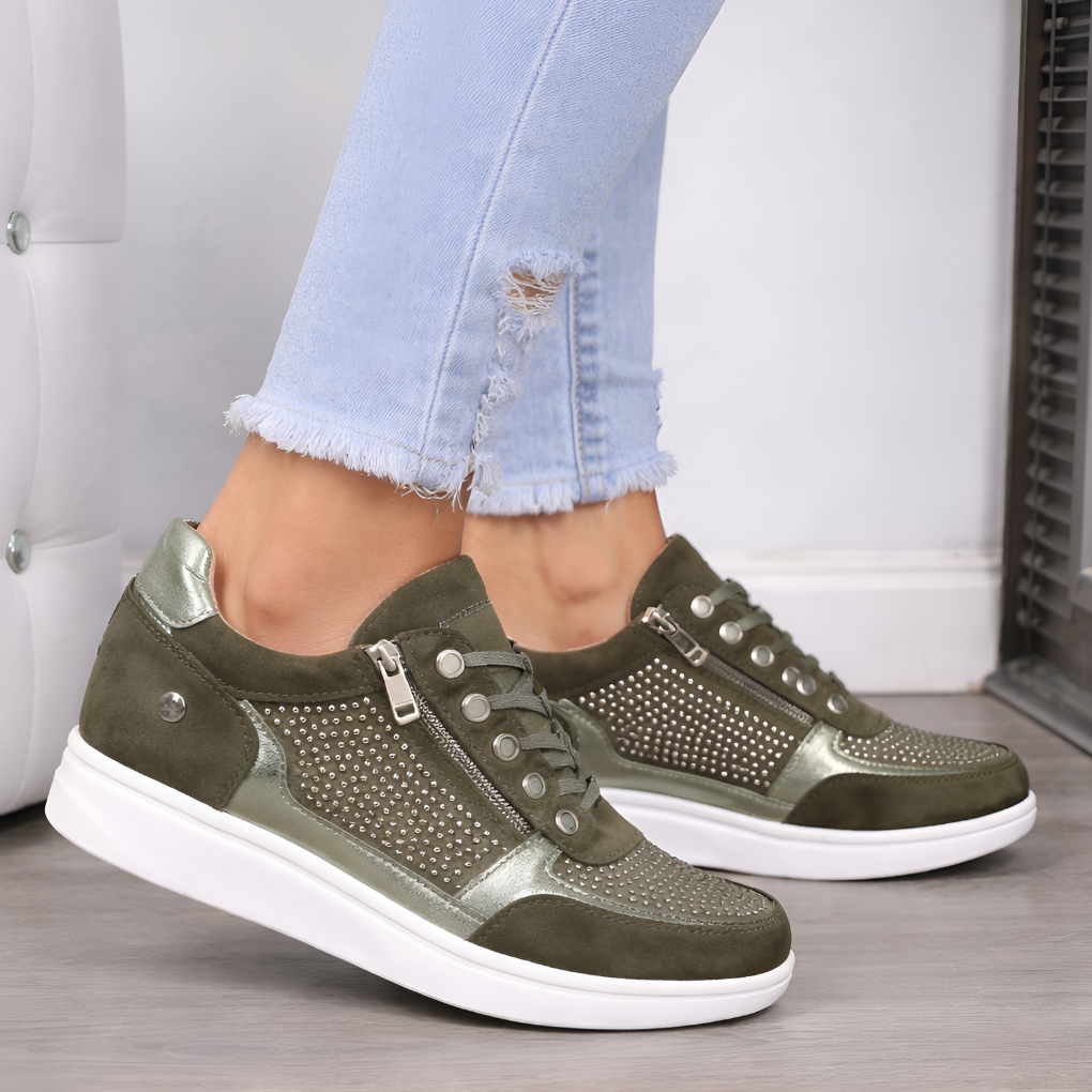 Davy | Women's Wedge Sneakers with Side Zipper