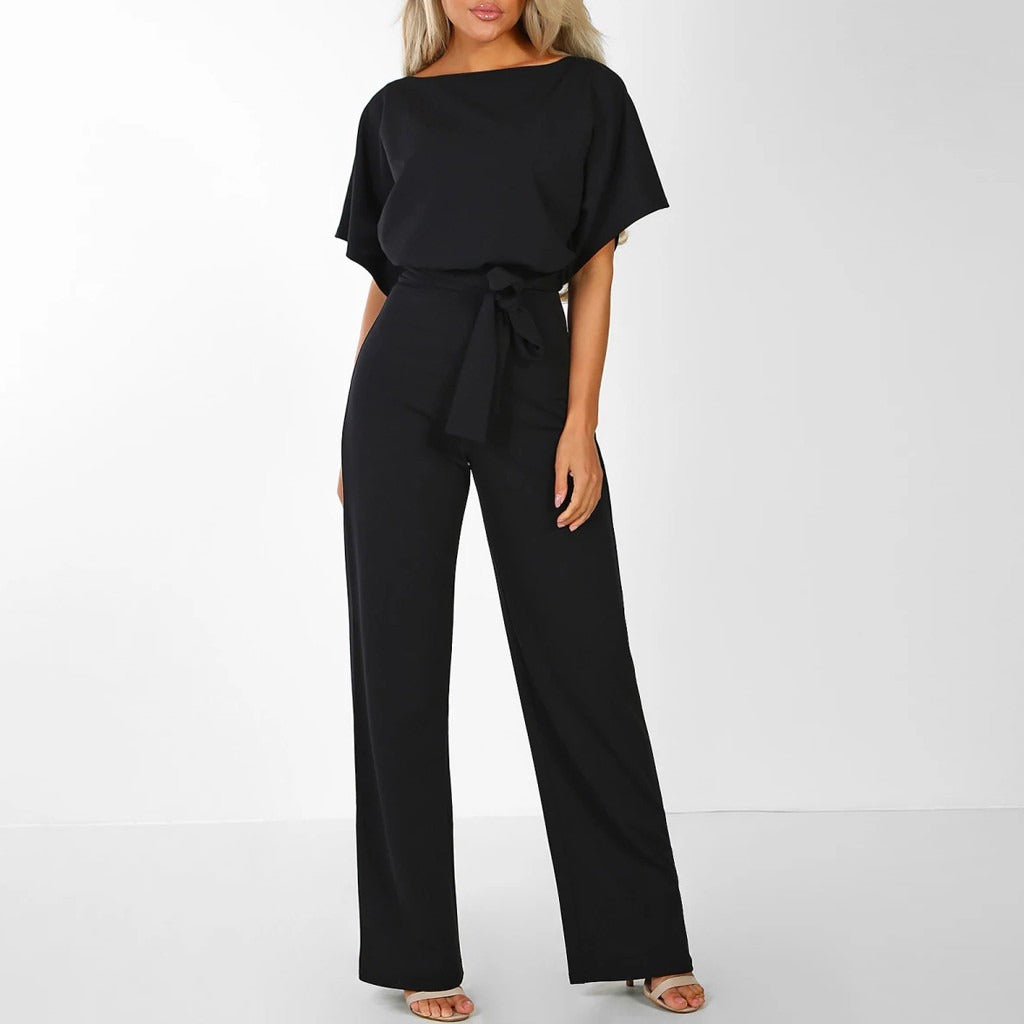 Davy | Women's Wide-Leg Jumpsuit with Tie Belt