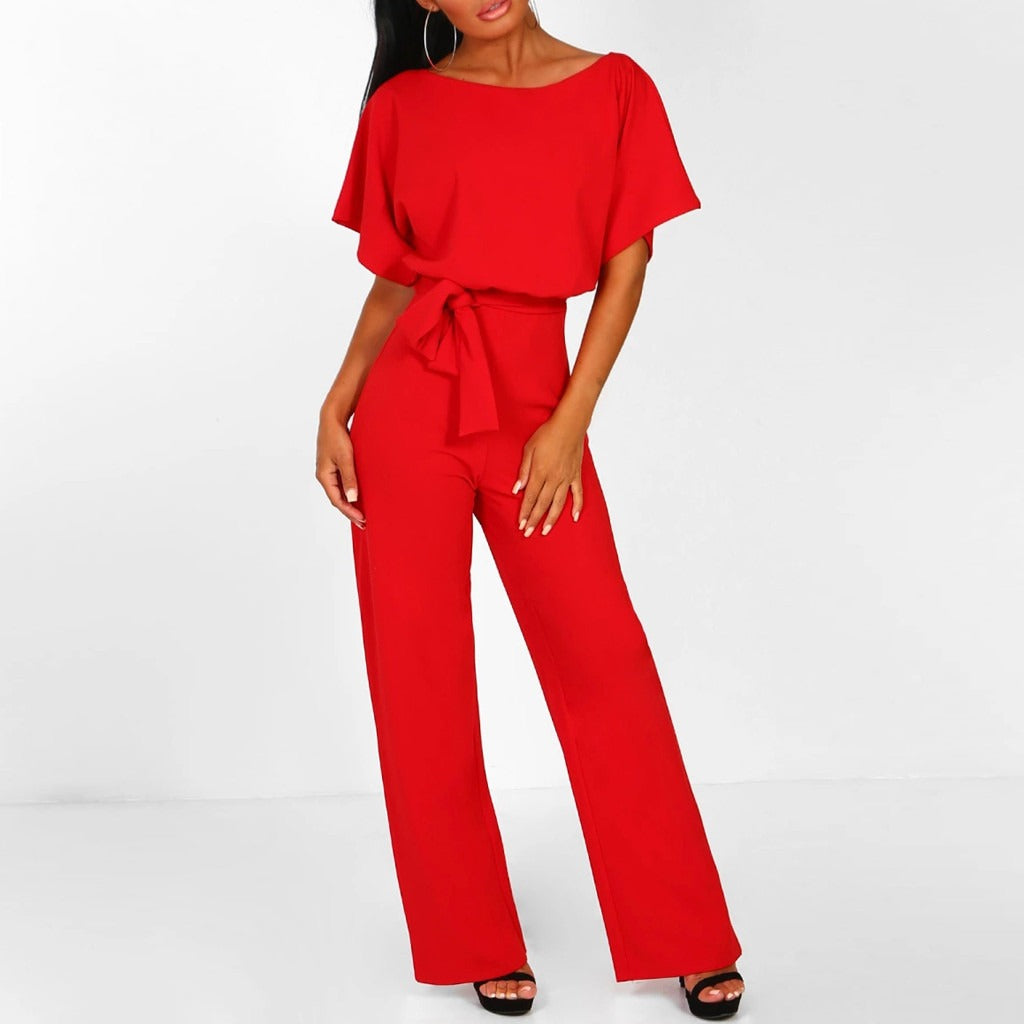 Davy | Women's Wide-Leg Jumpsuit with Tie Belt