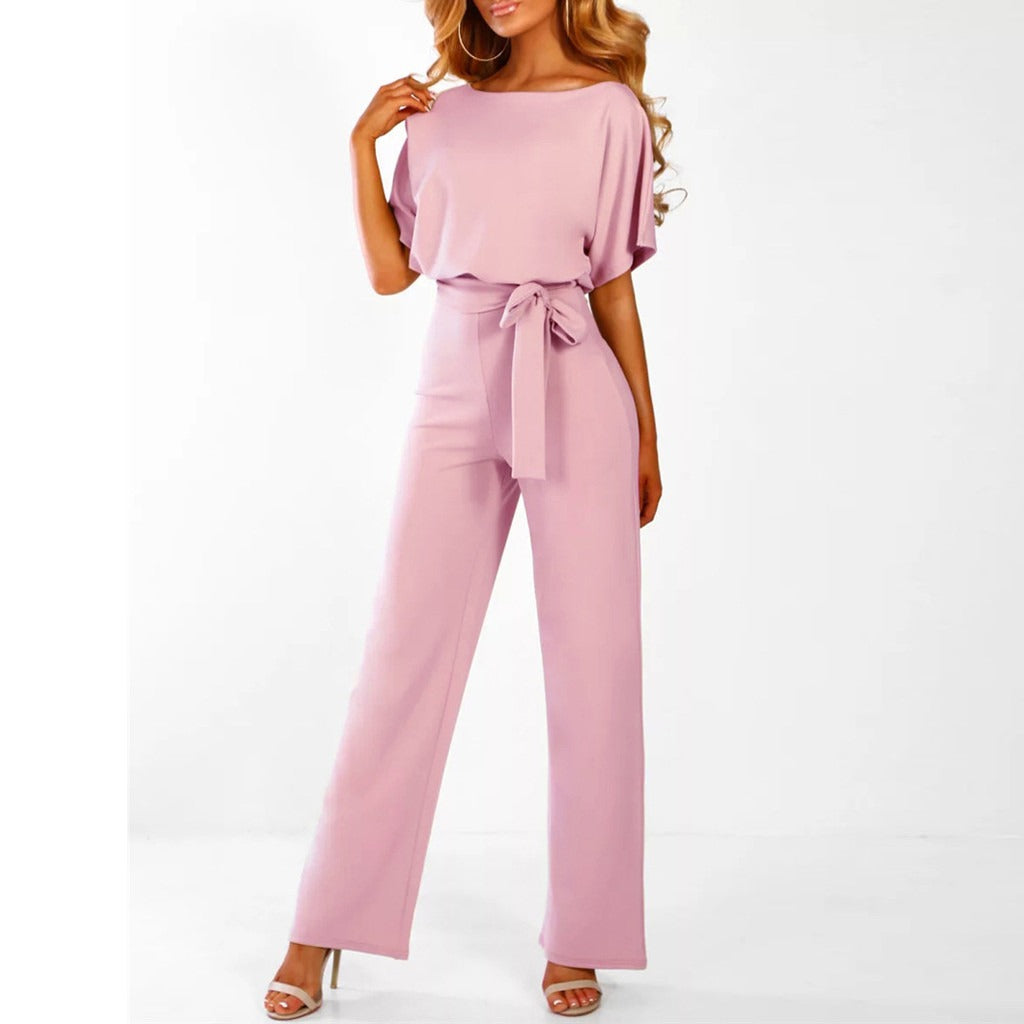 Davy | Women's Wide-Leg Jumpsuit with Tie Belt