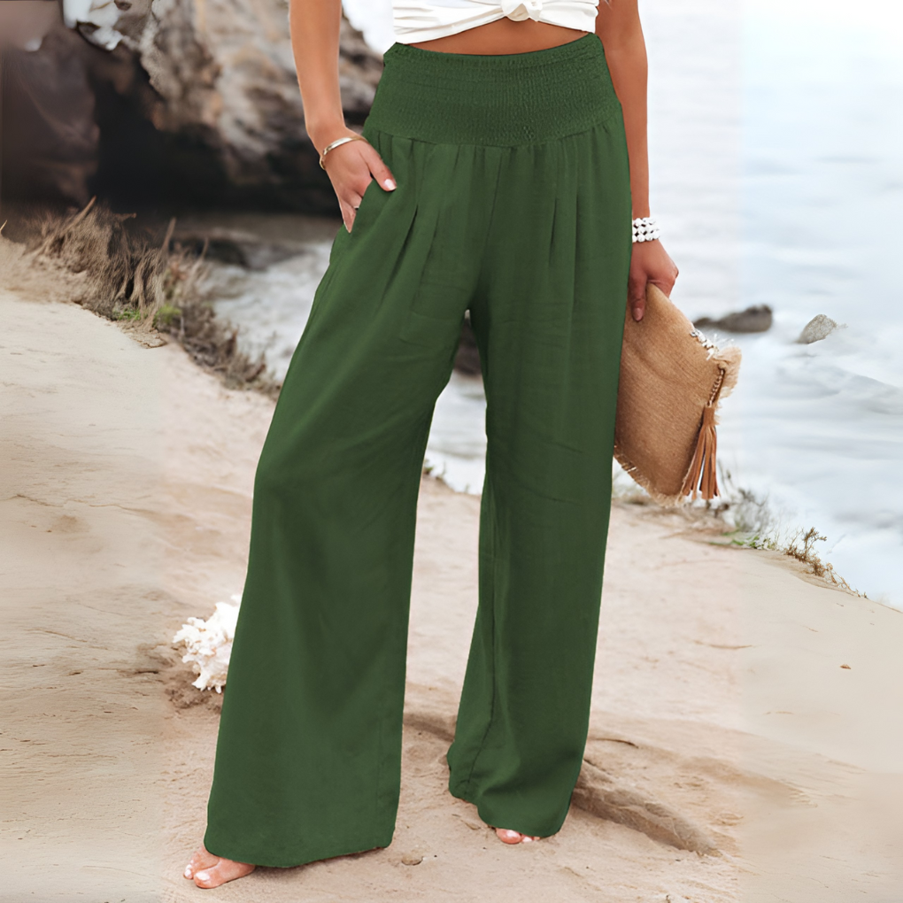 Davy | Women's Wide-Leg Smocked Waist Pants