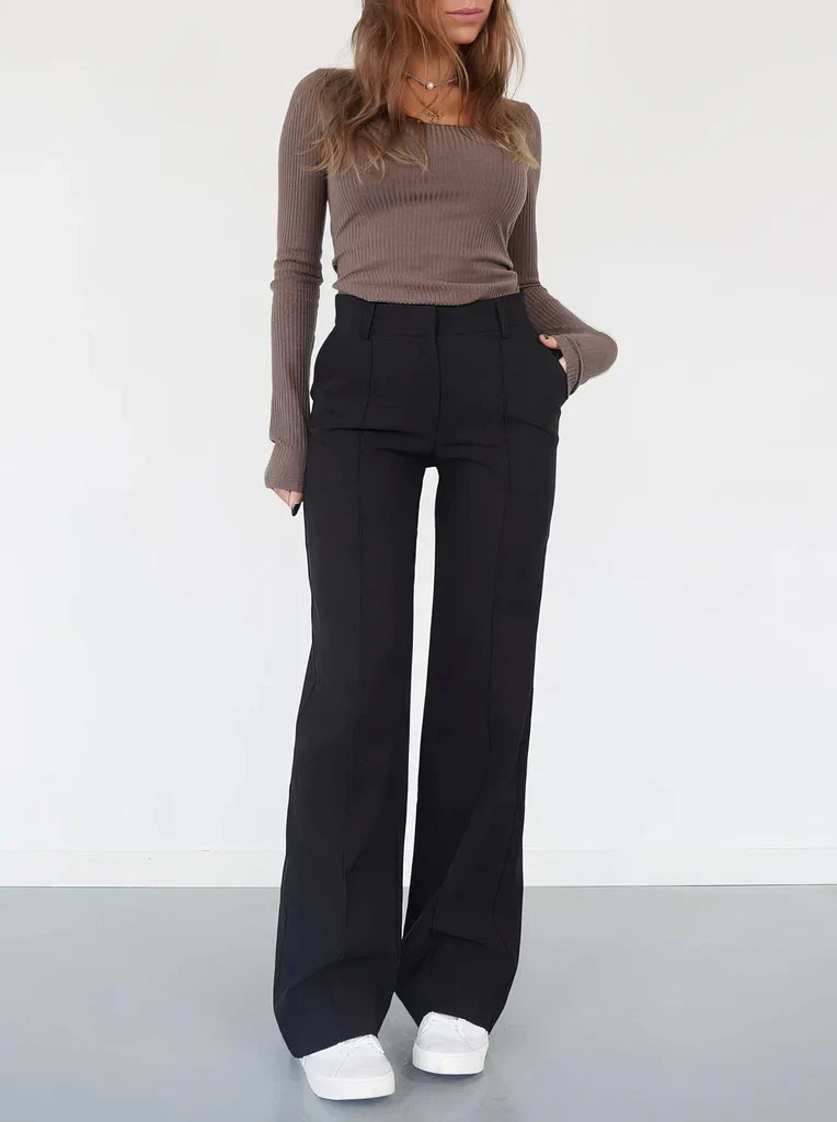 Davy | Women's Wide Leg Trousers with Slim Fit