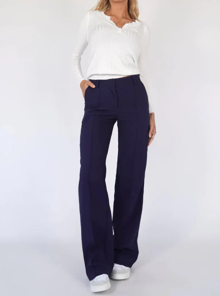 Davy | Women's Wide Leg Trousers with Slim Fit