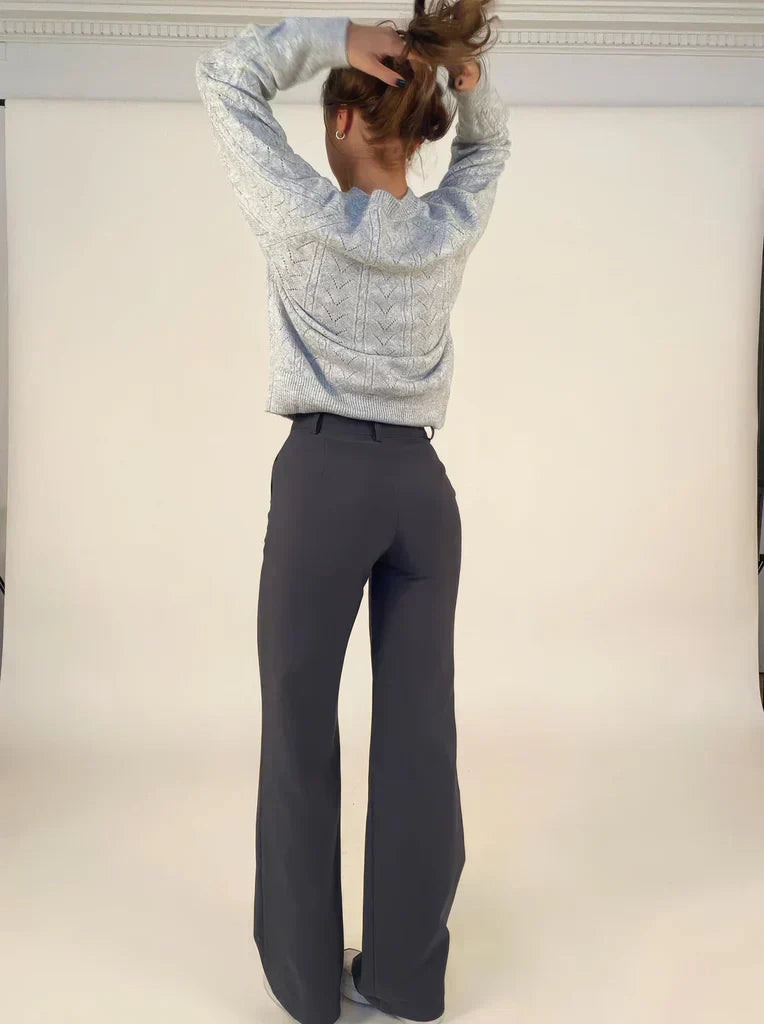 Davy | Women's Wide Leg Trousers with Slim Fit