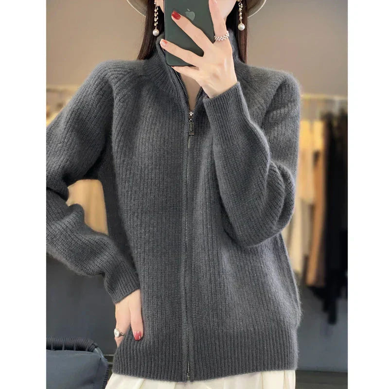 Davy | Women's Zip-Up Knit Cardigan